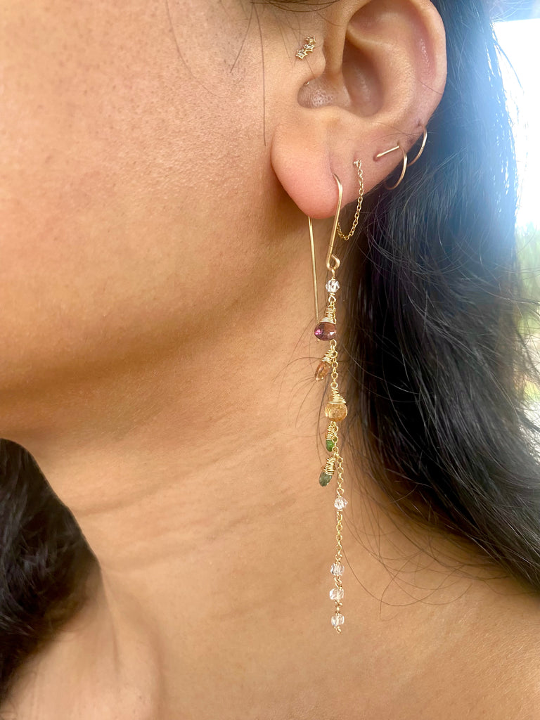 Rainbow love earrings