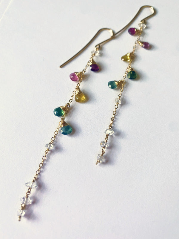 Rainbow love earrings