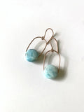 Larimar moon earrings