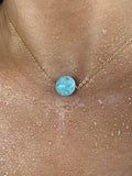 Larimar moon necklace