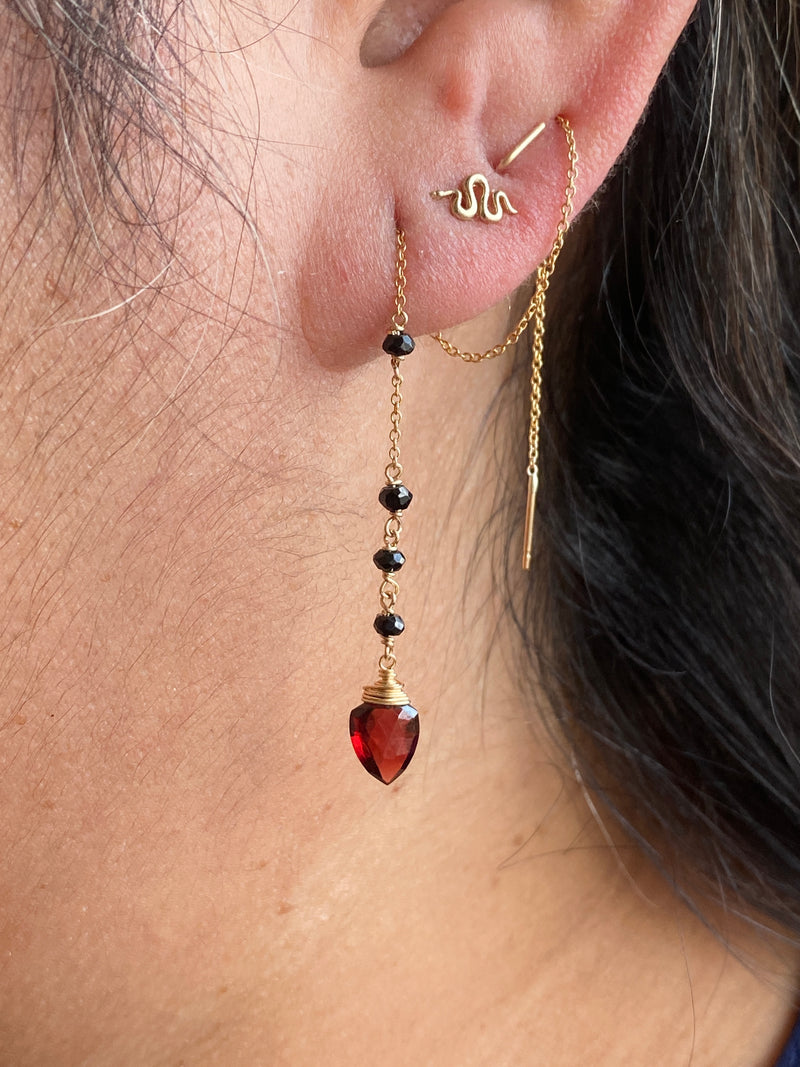 Dark princess threader earrings